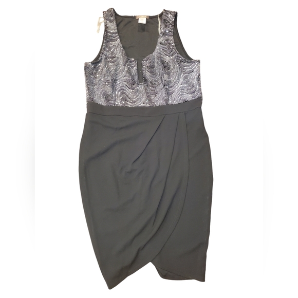 Libian Dresses & Skirts - Elegant Black and Silver Glitter Dress by Libian Size 1X ✨️HP✨️